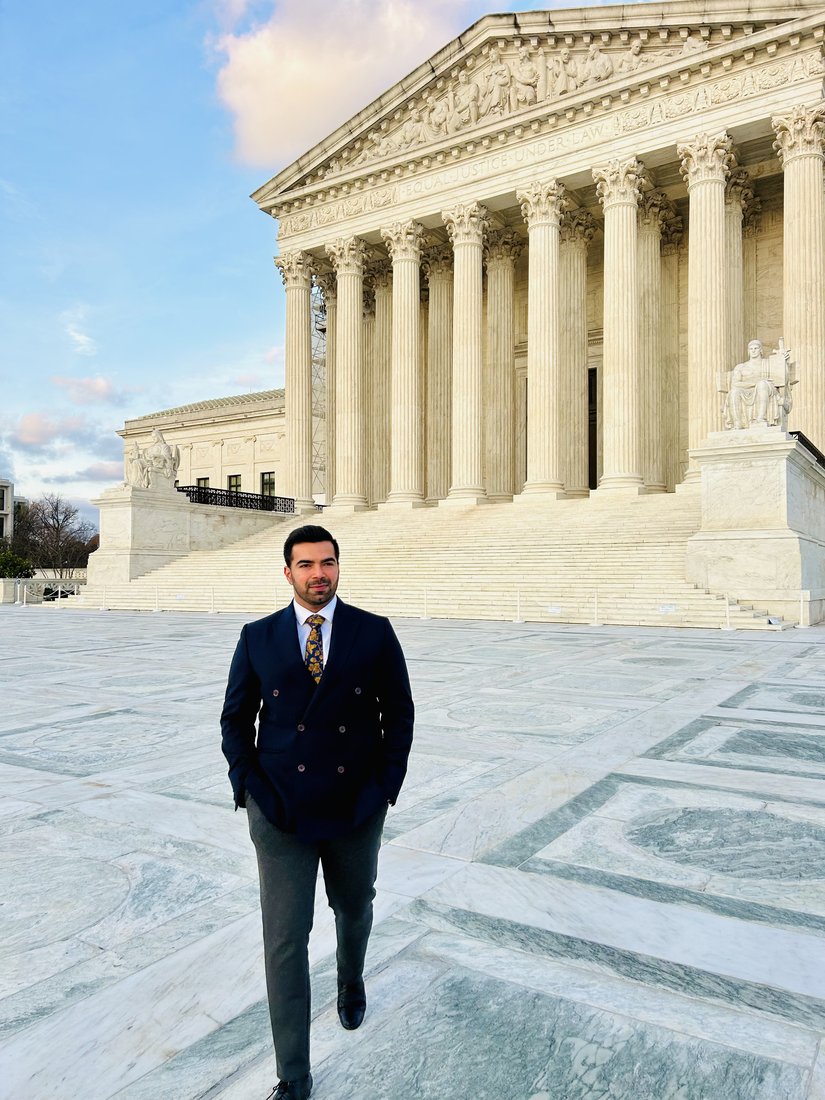 Ali Unar, Founder and Principal of Lovare Academy, at the United States Supreme Court in Washington, DC